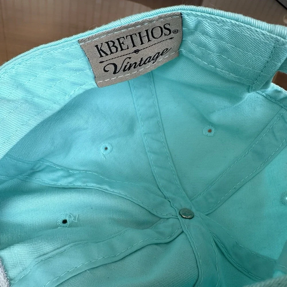 Disney Parks teal blue baseball cap Teacher Coffee Minnie Ears Distressed